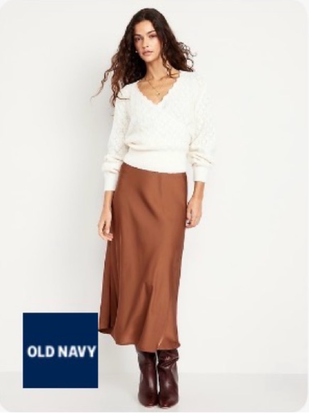 Old Navy Satin Skirt, Size L (NEW with tags)  Color: Coco De Mer